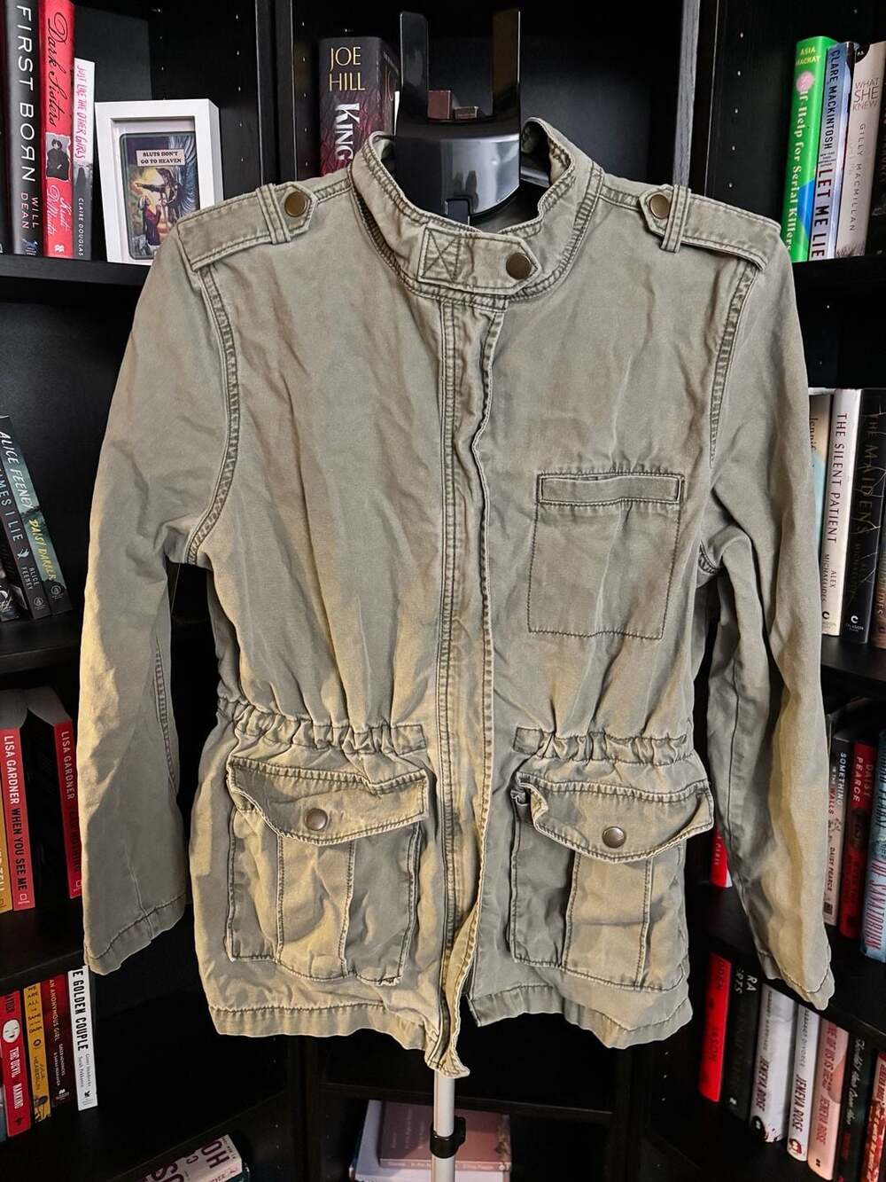 BP. Utility Jacket Size L Green Cotton Cargo Military